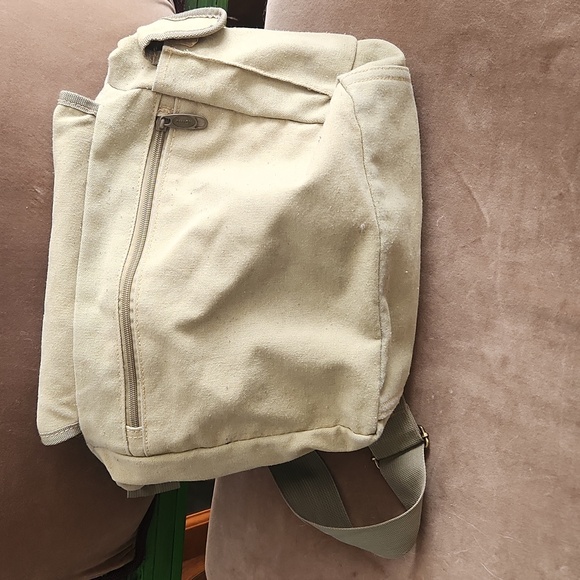 Simon Beige Canvas Messenger Bag - Picture 5 of 6